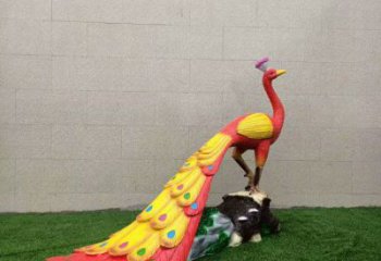 彩繪孔雀雕塑廠家通用，街頭雕塑，仿真孔雀雕塑標準