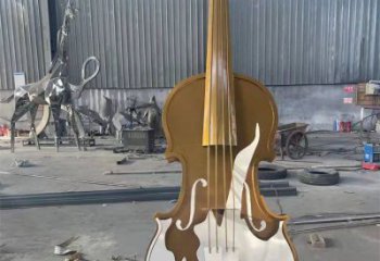 大提琴雕塑展品，室外軟裝，展示不銹鋼大提琴雕塑訂做