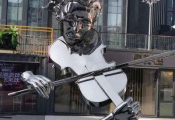 大提琴雕塑展品，公園小品，不銹鋼大提琴雕塑供需