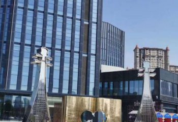 提琴雕塑展品，花園小品，鏡面不銹鋼提琴雕塑優選