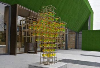 大型魔方雕塑優選，白鋼構件，燈光魔方雕塑廠家