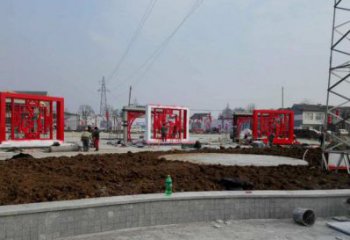 操場福字雕塑，鏤空景觀雕塑，噴砂制造