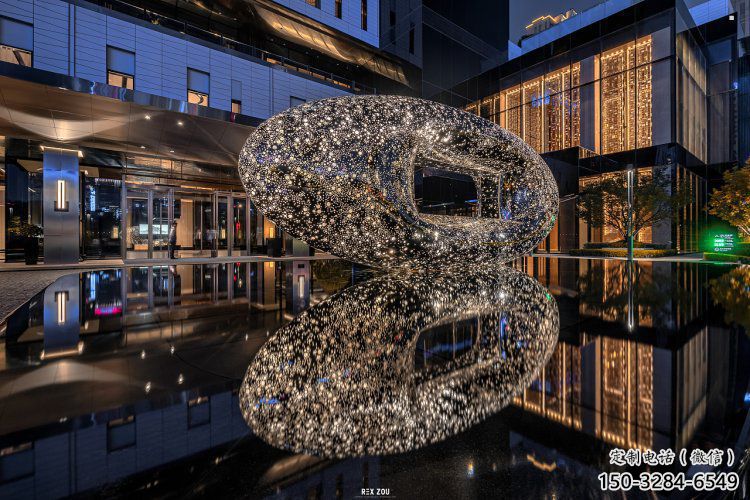 方孔球雕塑定制，多彩藝術，不銹鋼方孔球雕塑定價