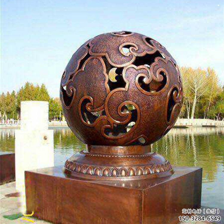 鏤空球雕塑標準，陸地擺件，烤漆鏤空球雕塑定制