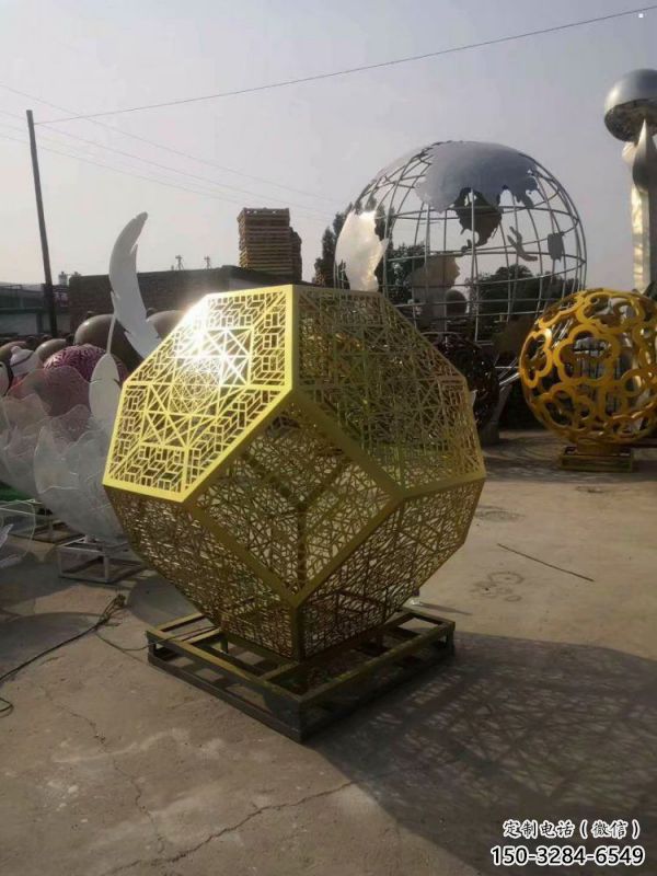 棱面球雕塑精選，室外雕塑，鏤空棱面球雕塑選定