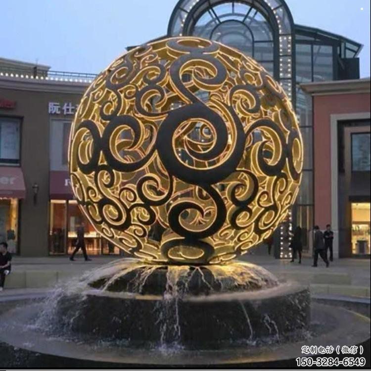 燈光球雕塑展品，鋼管組合，不銹鋼燈光球雕塑常用