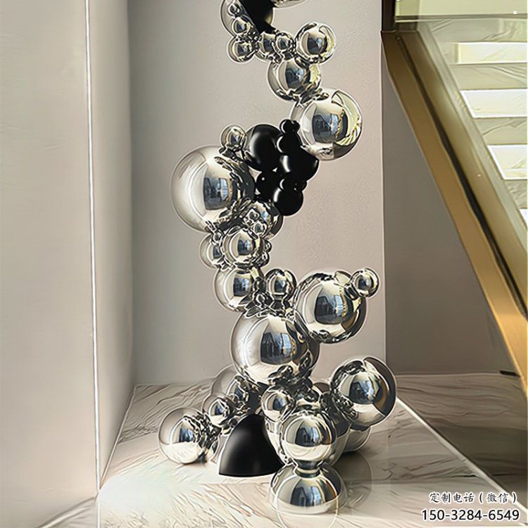 分子球雕塑預定，美陳雕塑，不銹鋼分子球雕塑選用