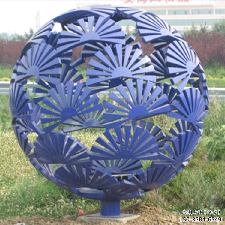花紋球雕塑提供，室外雕塑，不銹鋼花紋球雕塑指用