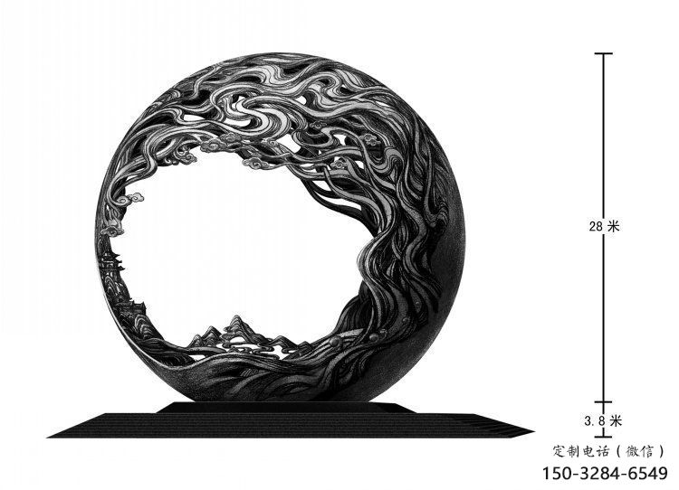 景觀球形雕塑精選，歐式風(fēng)格，門口不銹鋼球形雕塑選定