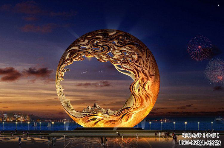 球形雕塑點擊，城區小品，不銹鋼球形雕塑承接