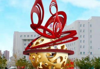 鏤空球雕塑展品，街頭雕塑，烤漆鏤空球雕塑供需