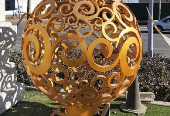 鏤空球雕塑制作，廣場雕塑，烤漆鏤空球雕塑廠家