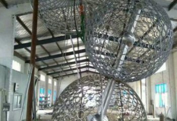 空心球雕塑點擊，景觀雕塑，鏤空空心球雕塑制作