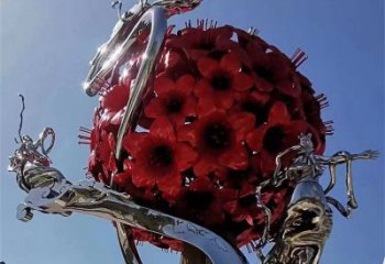 花球雕塑制作，鍛造工藝，不銹鋼花球雕塑選用