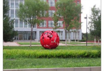 大型花紋球雕塑選用，陸地擺件，不銹鋼花紋球雕塑廠家