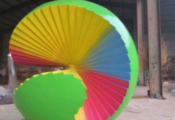 花紋球雕塑廠家，彩鋼制作，大型不銹鋼花紋球雕塑定做