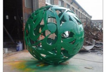 花紋球雕塑廠家，水景雕塑，不銹鋼花紋球雕塑觀賞型