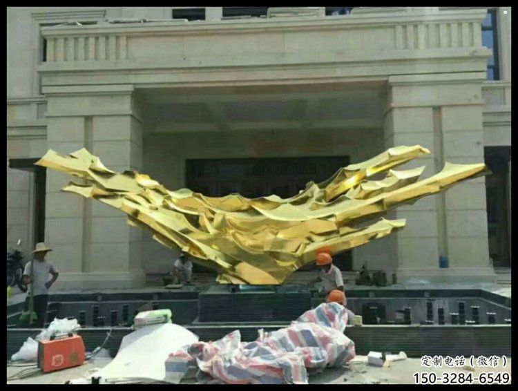 廣場絲帶雕塑供求，露天雕塑，不銹鋼絲帶雕塑標準