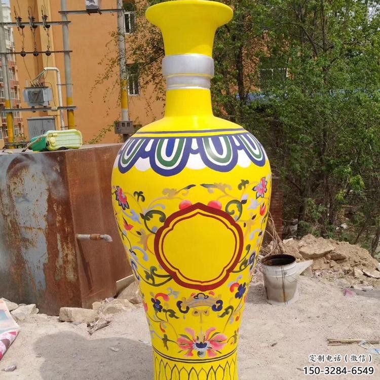 花瓶雕塑展品，彩鋼制作，玻璃鋼花瓶雕塑精品