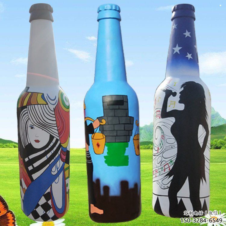 啤酒瓶雕塑供求，景區(qū)案例，景觀玻璃鋼啤酒瓶雕塑精選