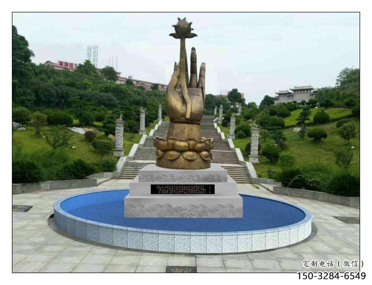 手拈花雕塑生產，城市裝飾，不銹鋼手拈花雕塑選定