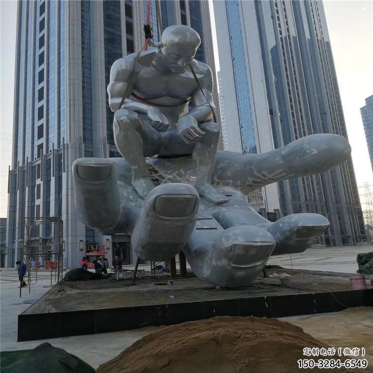 沉思者雕塑廠家，鍛造工藝，手托沉思者雕塑承接