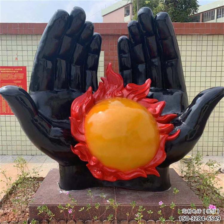 火球雕塑選用，仿銅系列，現代手托火球雕塑優價