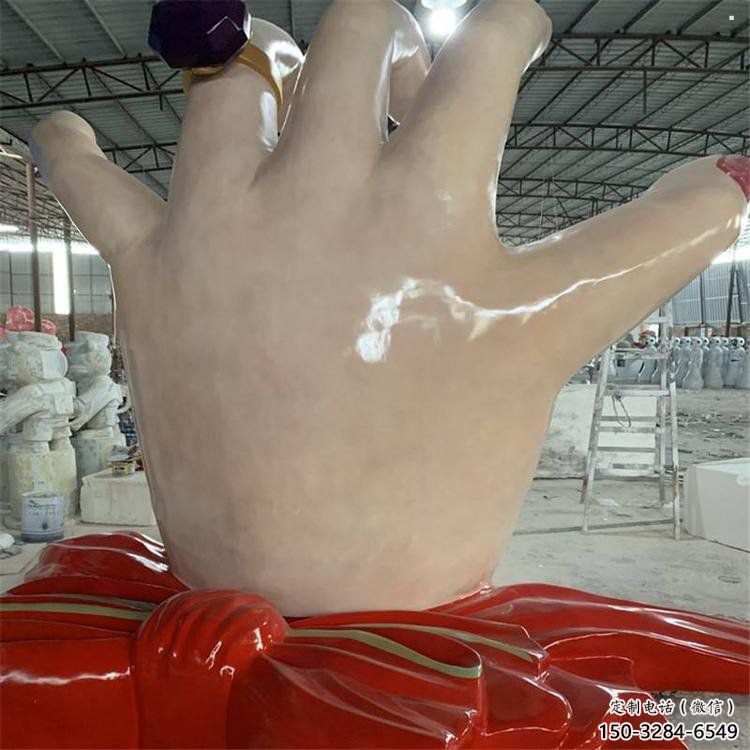 手指雕塑廠家，彩鋼制作，大型不銹鋼手指雕塑定做