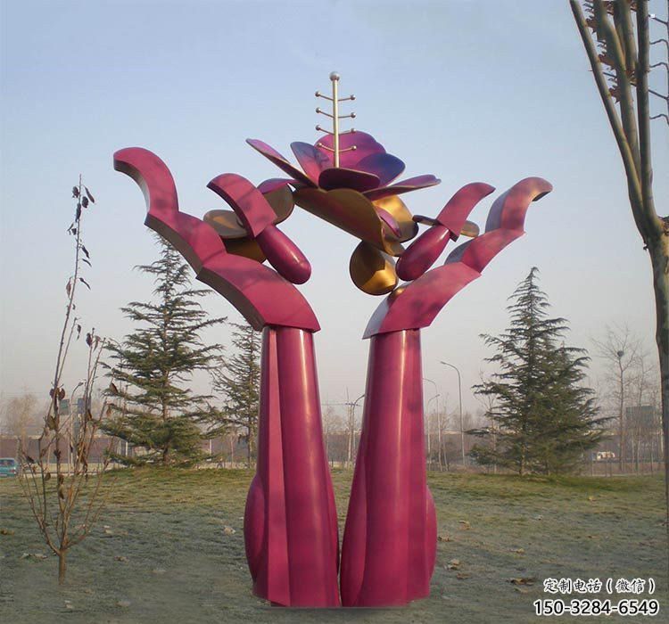 雙手雕塑生產(chǎn)商，城市雕塑，不銹鋼雙手雕塑廠家
