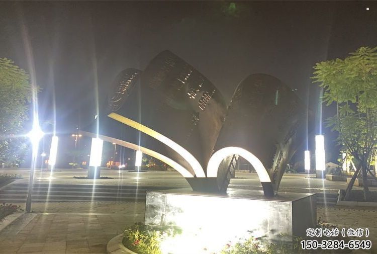 銅書籍雕塑指用，小區擺件，銅書籍雕塑制作廠家