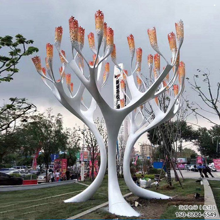 遮陽樹雕塑批發(fā)，標(biāo)識雕塑，不銹鋼遮陽樹雕塑優(yōu)選