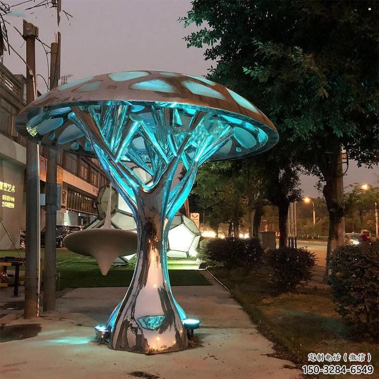 燈光樹雕塑生產，植物雕塑，各類燈光蘑菇樹雕塑定制