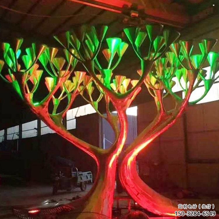 燈光樹雕塑優價，村標概念，燈光蘑菇樹雕塑廠家精品