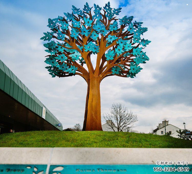 傘樹雕塑通用，戶外雕塑，戶外鏤空傘樹雕塑供應