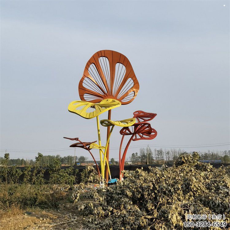 芭蕉葉雕塑制造商，小區擺件，不銹鋼芭蕉葉雕塑提供