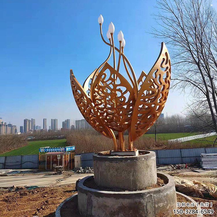 鏤空樹葉雕塑定價，廣場雕塑，烤漆樹葉雕塑優價