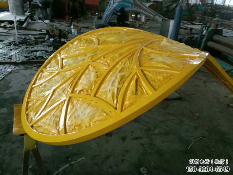樹葉雕塑承接，街道標識，彩繪烤漆樹葉雕塑廠家