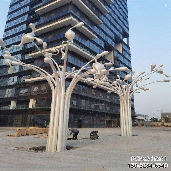 風(fēng)鈴樹雕塑定做，廣場(chǎng)系列，不銹鋼風(fēng)鈴樹雕塑制作