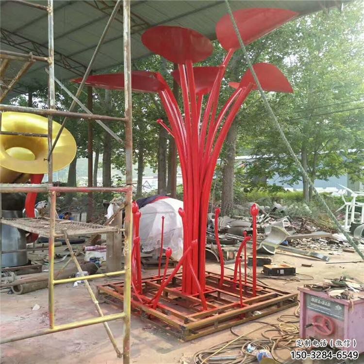 花樹雕塑定做，公園小品，烤漆不銹鋼花樹雕塑定價