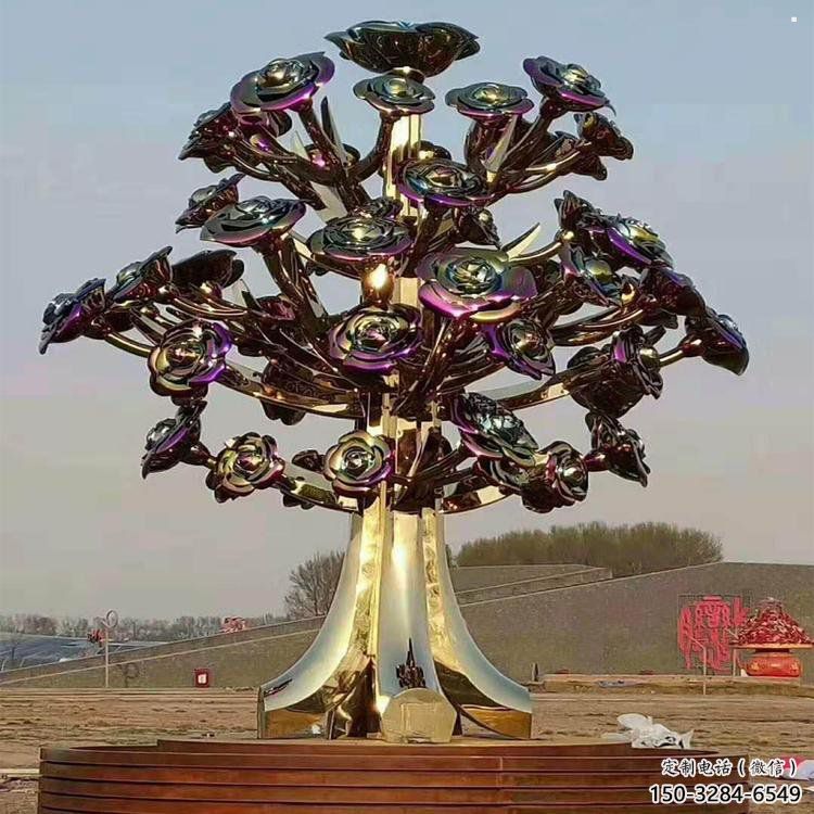 花樹雕塑加工商，鋼管組合，鈦金不銹鋼花樹雕塑定做