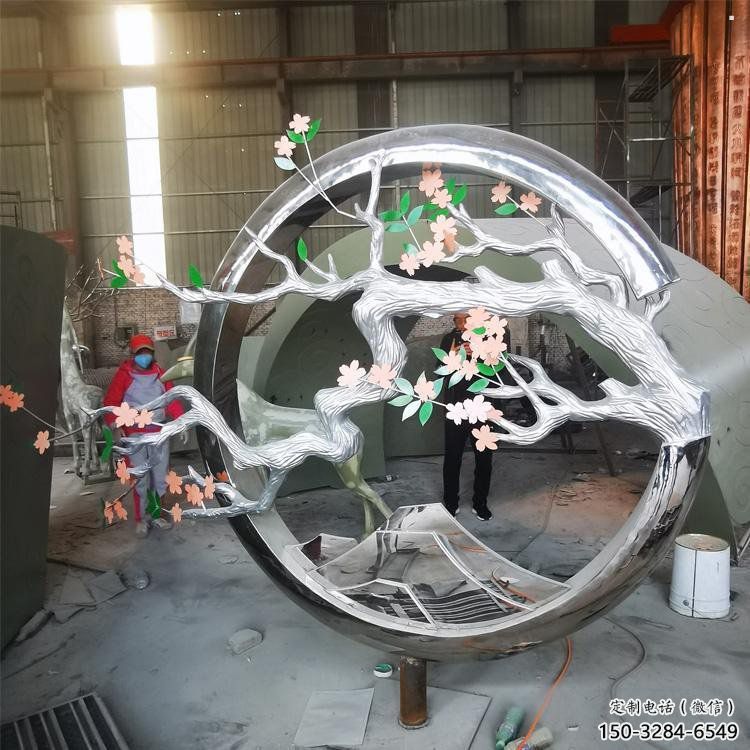 梅花樹雕塑通用，創意雕塑，不銹鋼梅花樹雕塑生產