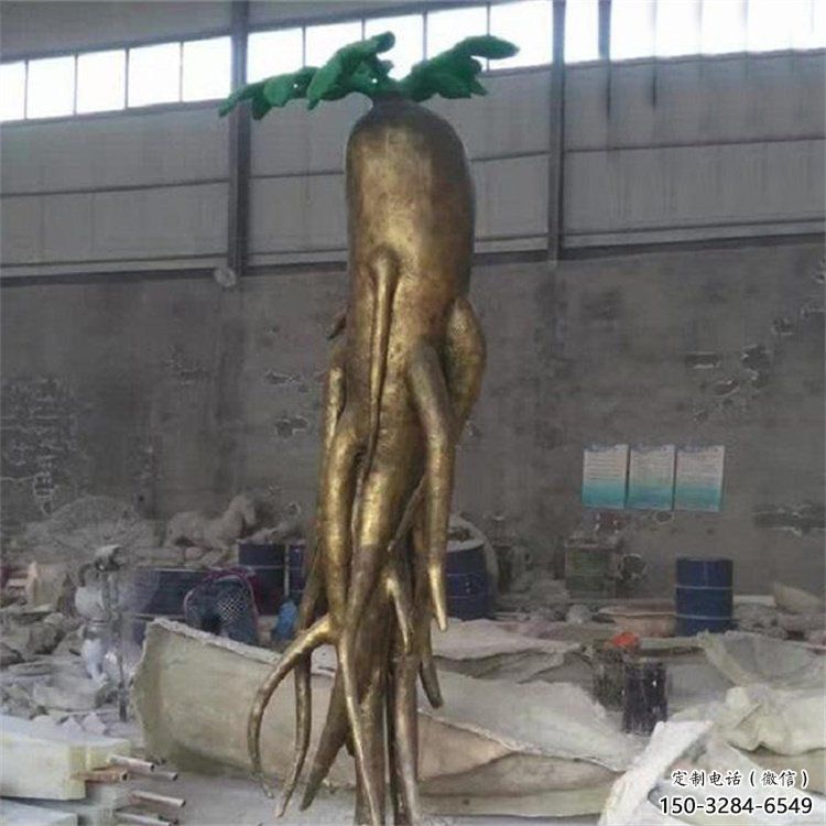 人參雕塑制作，圓雕系列，景觀人參樹雕塑展品