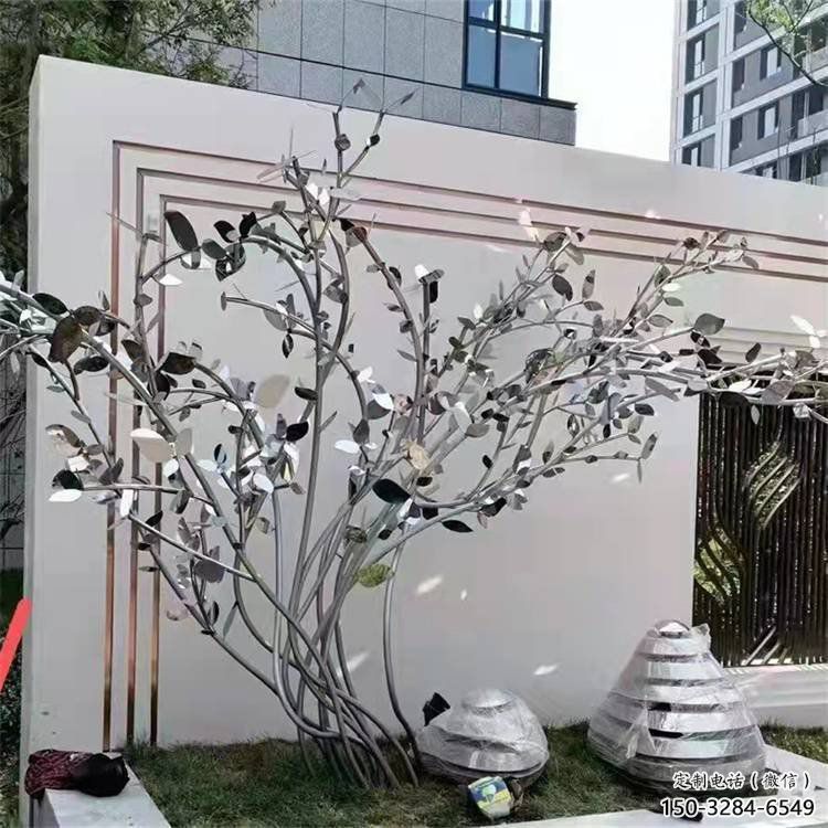 楓樹雕塑優(yōu)選，白鋼構(gòu)件，不銹鋼楓樹雕塑工程