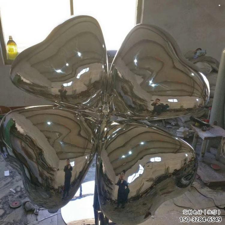四葉草雕塑制造，廣場雕塑，不銹鋼四葉草雕塑訂做