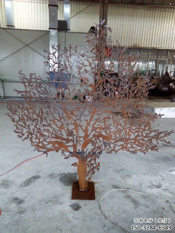 發(fā)財(cái)樹雕塑點(diǎn)擊，城區(qū)小品，不銹鋼發(fā)財(cái)樹雕塑承接