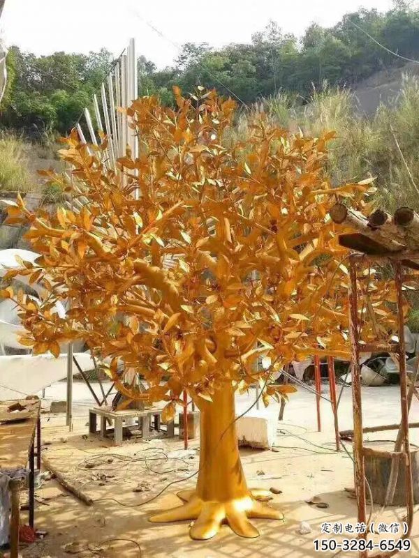 發(fā)財樹雕塑提供，白鋼構(gòu)件，不銹鋼發(fā)財樹雕塑生產(chǎn)