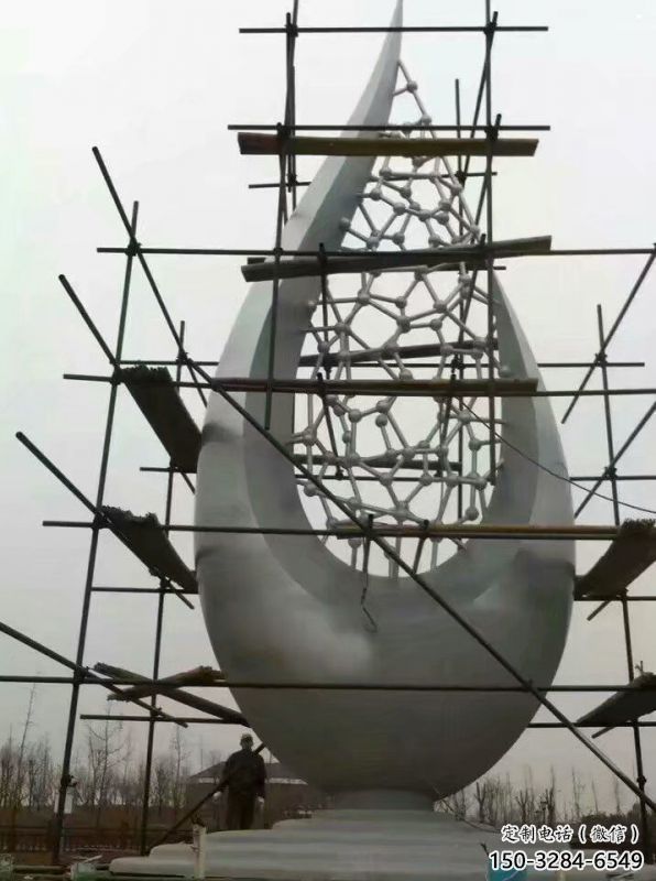 水滴雕塑生產，景區案例，景觀不銹鋼水滴雕塑優選