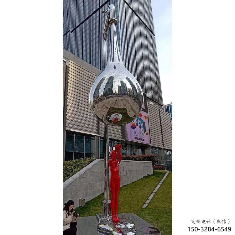 水滴雕塑供需，廣場雕塑，不銹鋼鏡面水滴雕塑選用