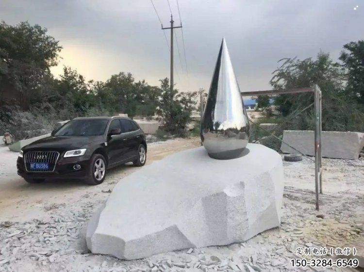 鏡面水珠雕塑廠家，立體藝術效果，不銹鋼材質制作