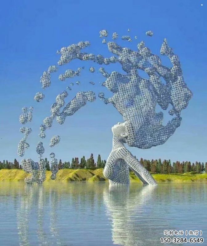 抽象鏤空人物雕塑展品，小區雕塑，鐵藝人物雕塑制作精選